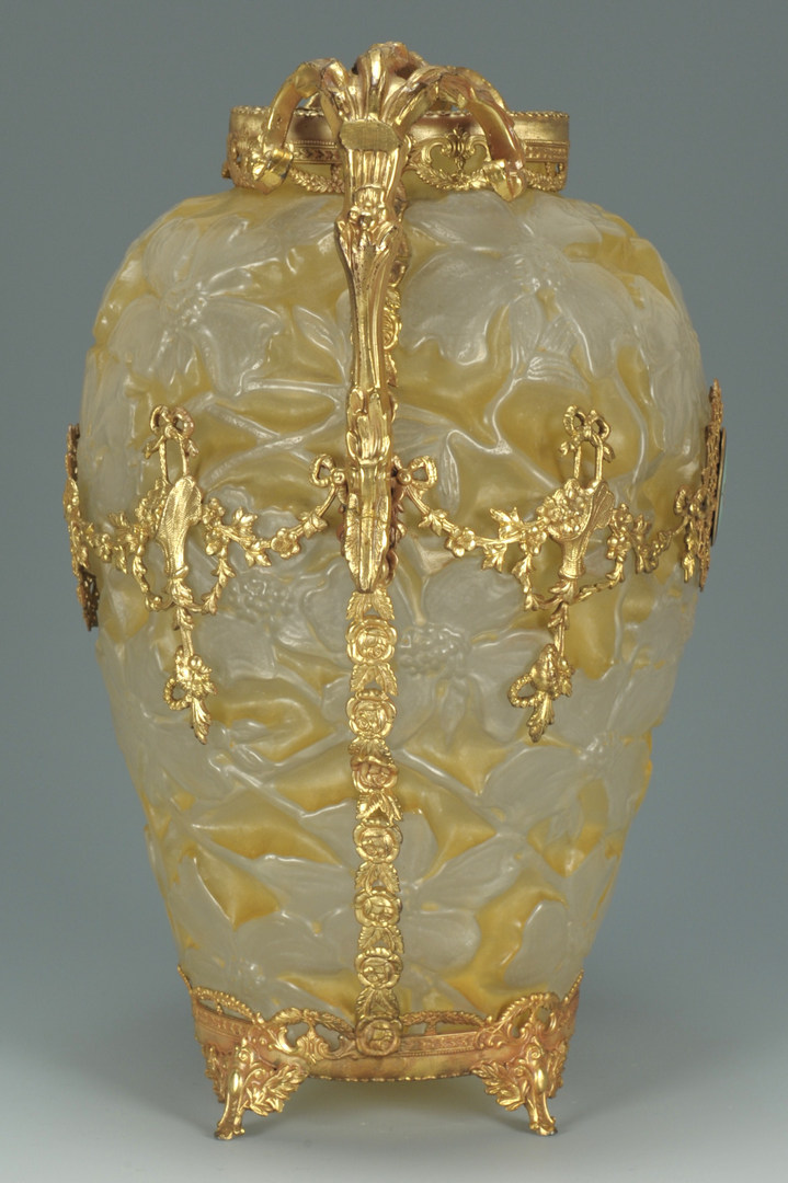 Lot 269: Phoenix Art Glass Cameo vase with gilt mounts