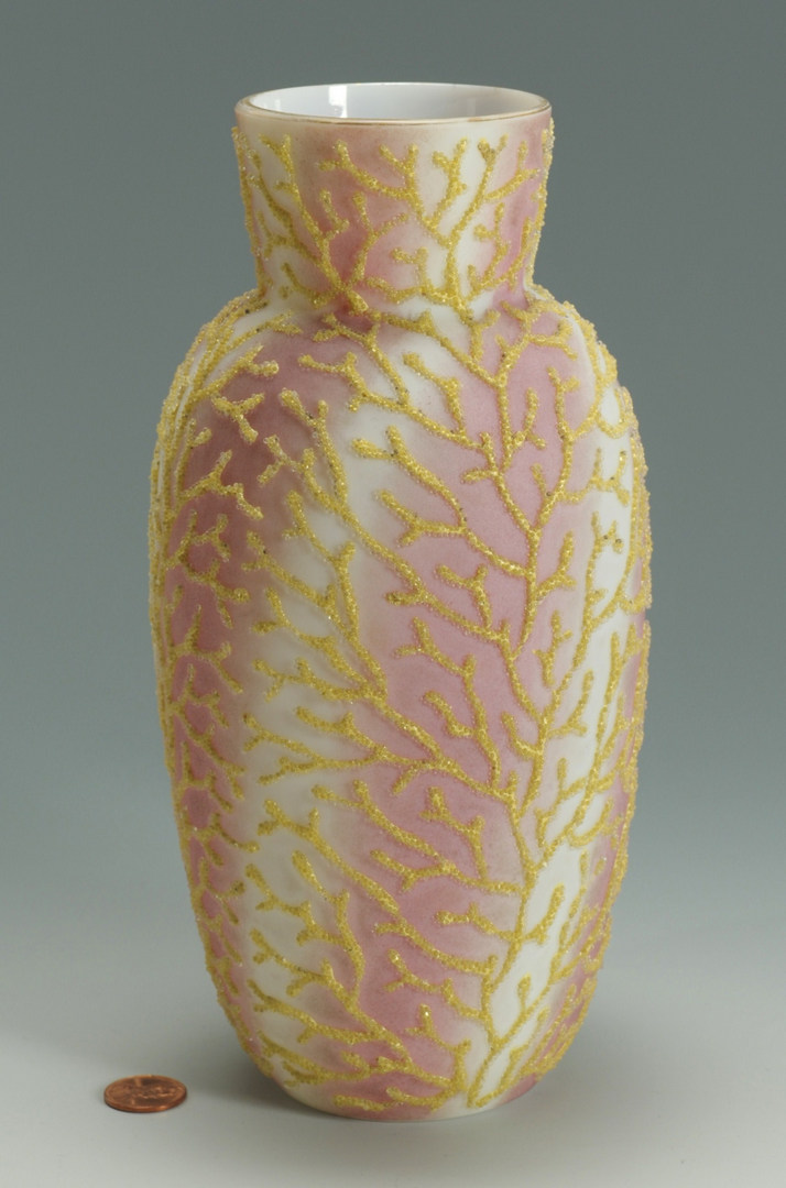 Lot 270: Coralene Satin Glass Vase
