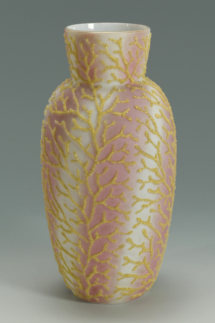 Lot 270: Coralene Satin Glass Vase