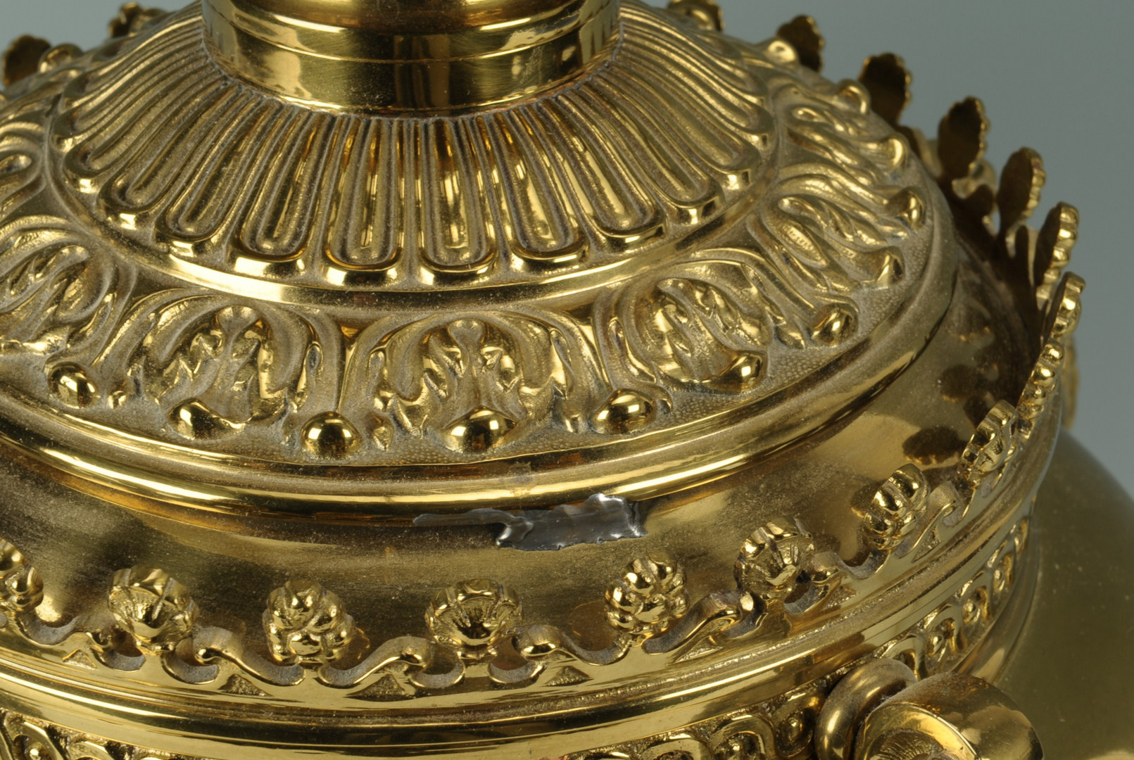 Lot 277: Victorian Brass over Copper Table Lamp
