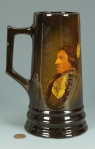 Lot 286: Native American Portrait Art Pottery Mug
