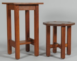 Lot 320: Two Labeled L. and J. G. Stickley Side Tables
