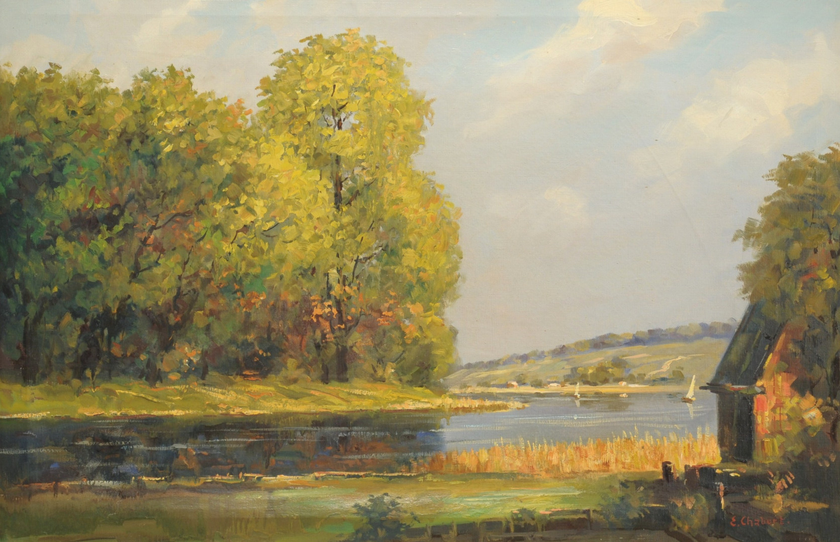 Lot 331: Egon Chabert Landscape Oil on Canvas