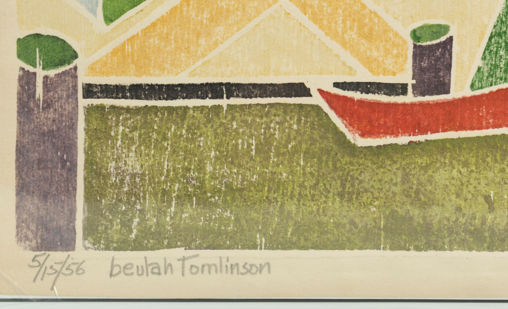 Lot 339: 2 Beulah Tomlinson Wood Cut Block Prints: Sea Hous