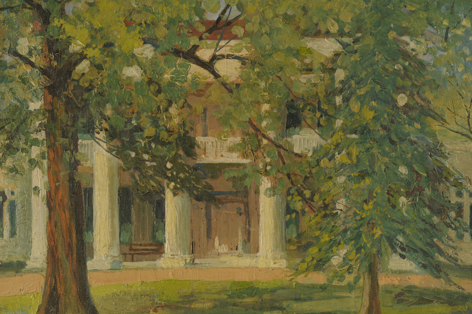 Lot 33: Mayna Treanor Avent oil on board, The Hermitage