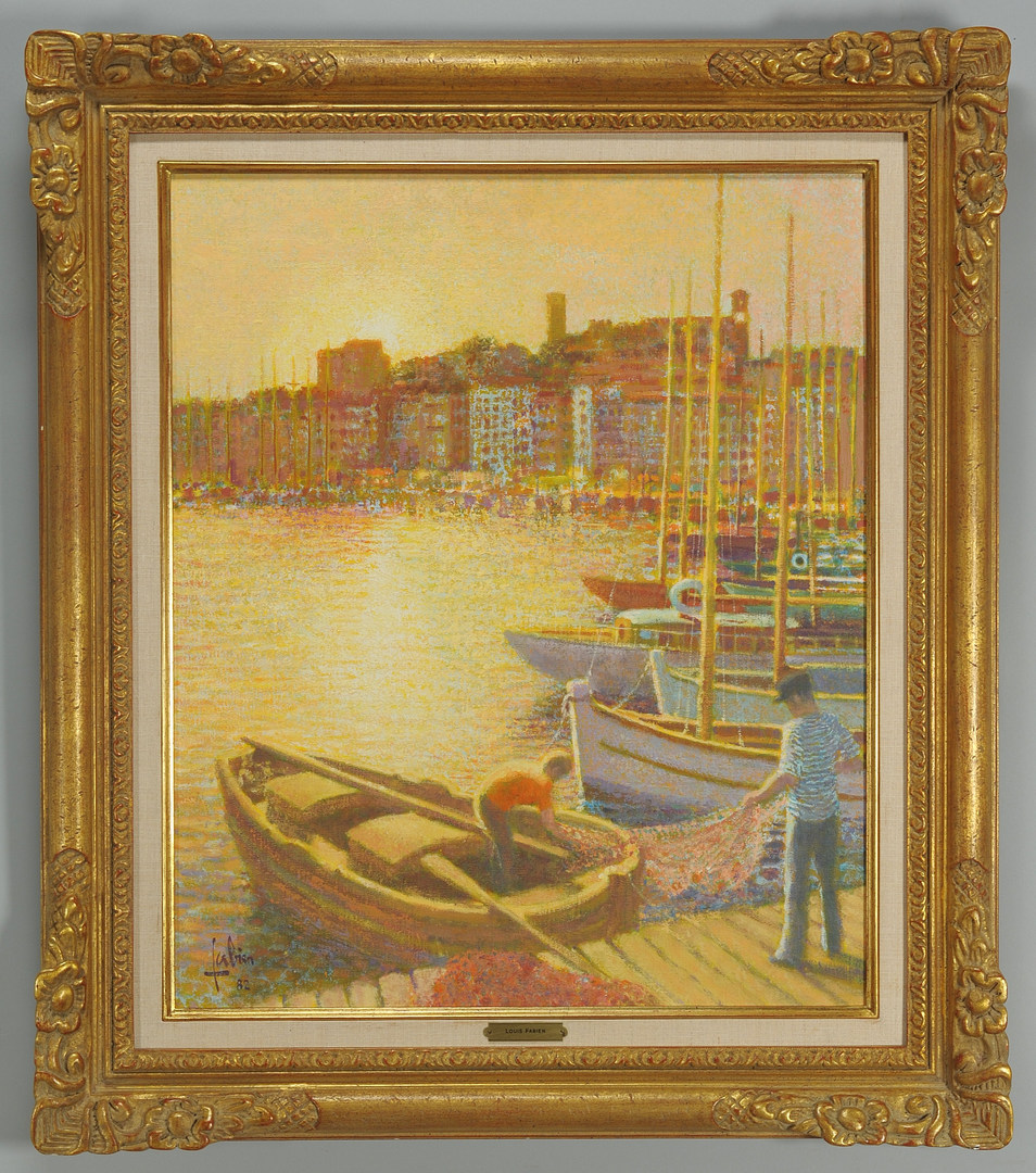 Lot 344: Louis Fabien oil on canvas, Port a Cannes