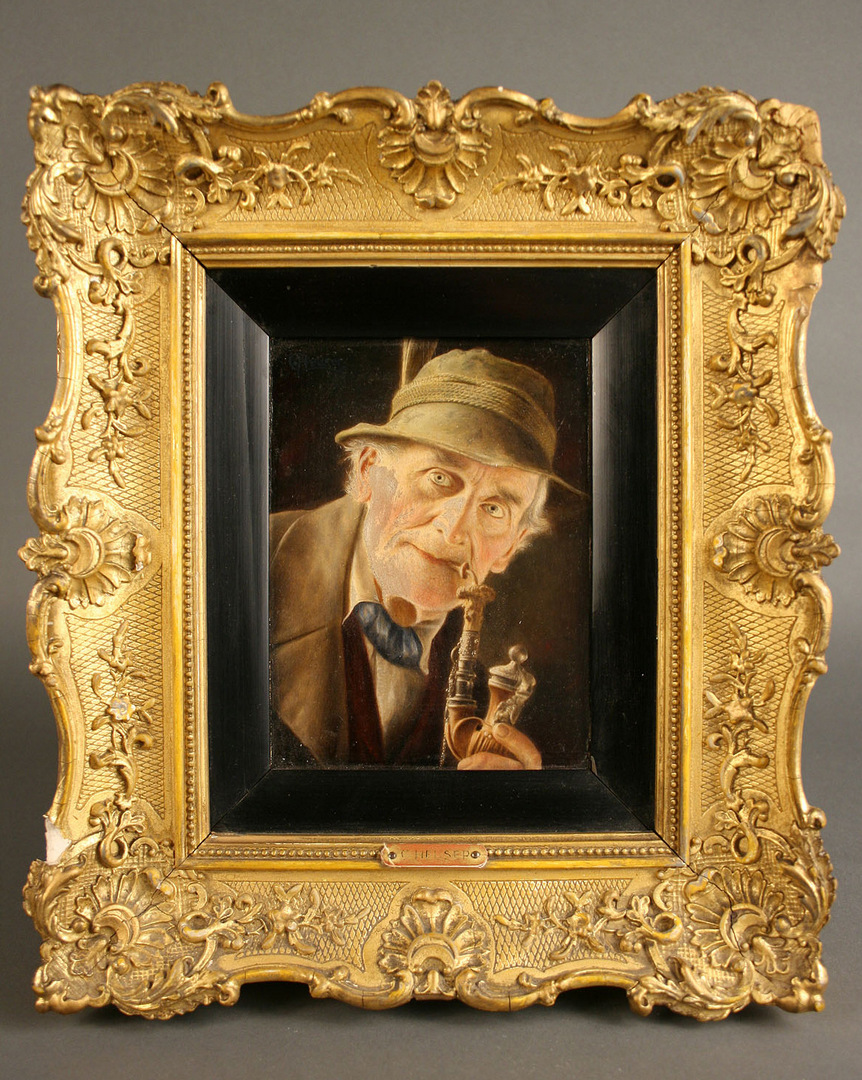 Lot 350: Pair of Christian Heuser oil on panel portraits