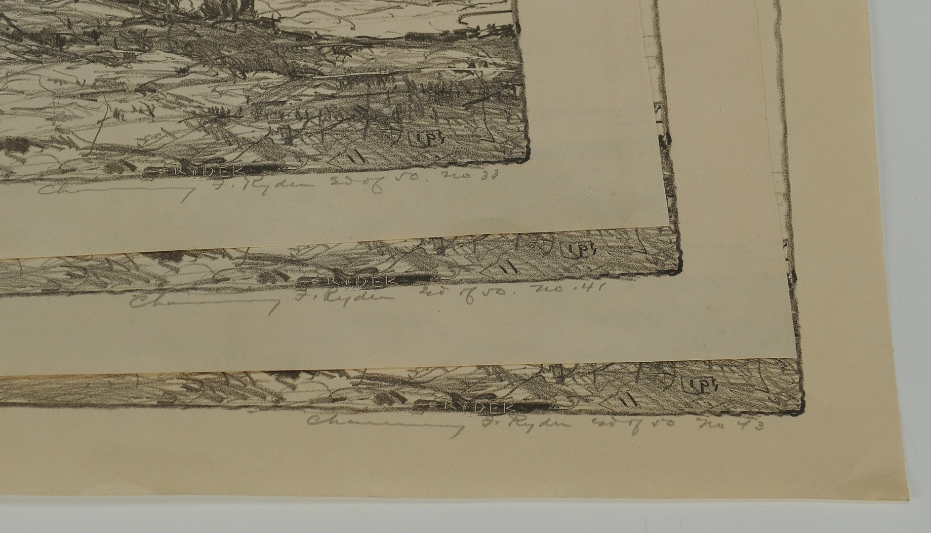 Lot 360: 3 Chauncey F. Ryder Stone Lithographs