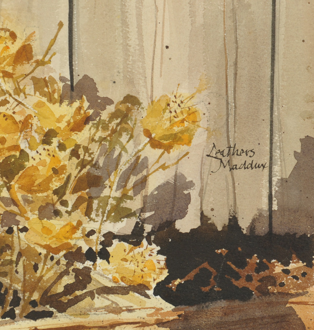 Lot 370: Outdoor Still Life Watercolor, Leathers Maddox