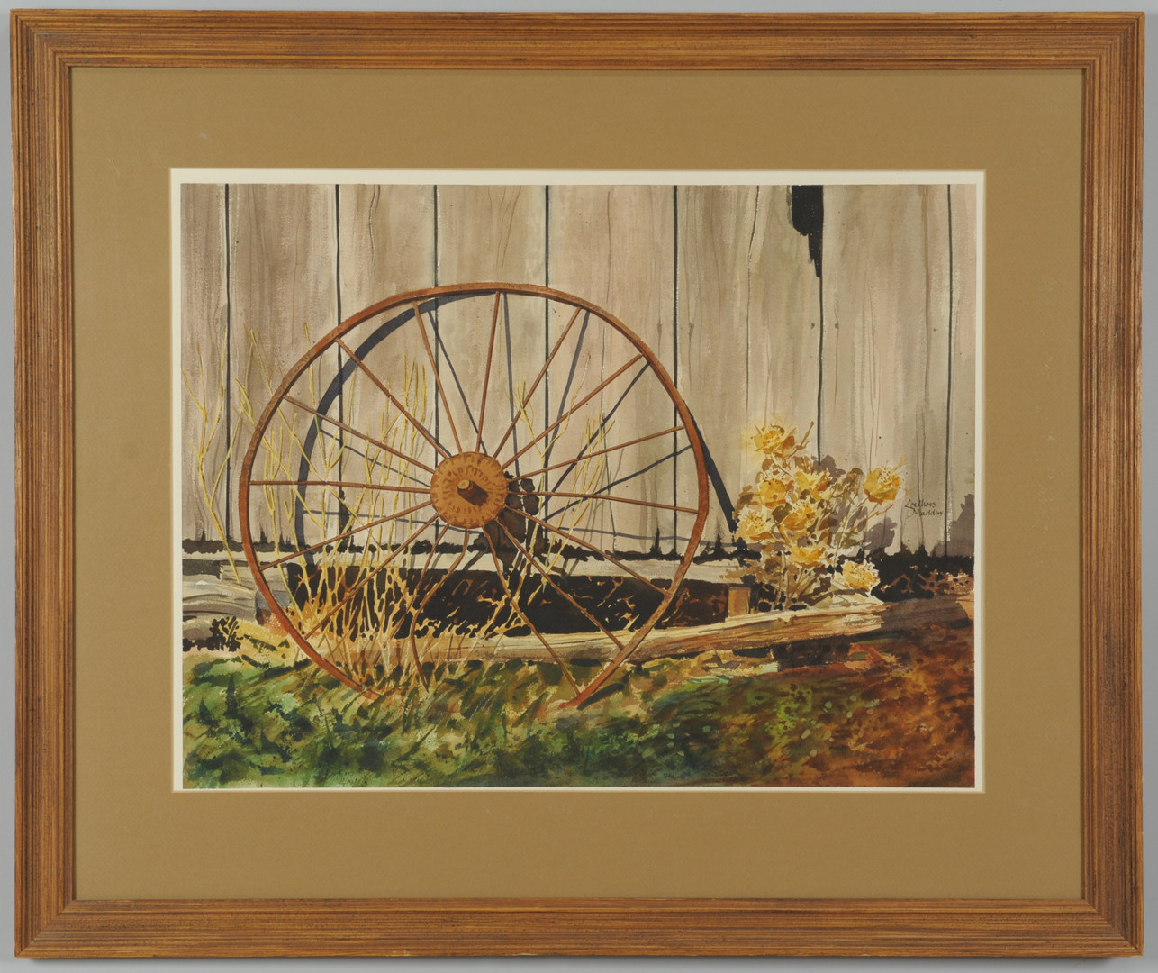 Lot 370: Outdoor Still Life Watercolor, Leathers Maddox