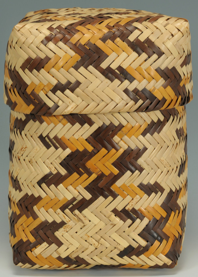 Lot 376: Cherokee rivercane basket, attr. R. Bradley