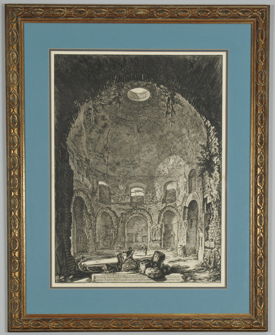 Lot 37: Two Giovanni B.Piranesi etchings, interior scenes