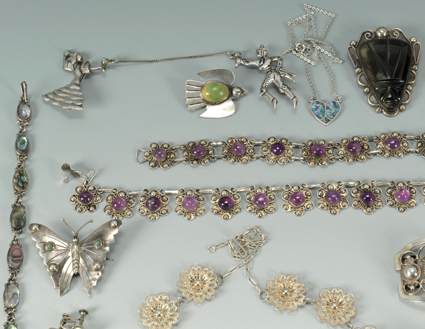 Lot 387: Large Group of Southwestern Sterling Jewelry