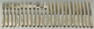 Lot 414: 24 Touron Pearl Handle French Sterling Forks and K