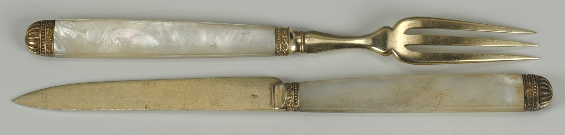 Lot 414: 24 Touron Pearl Handle French Sterling Forks and K