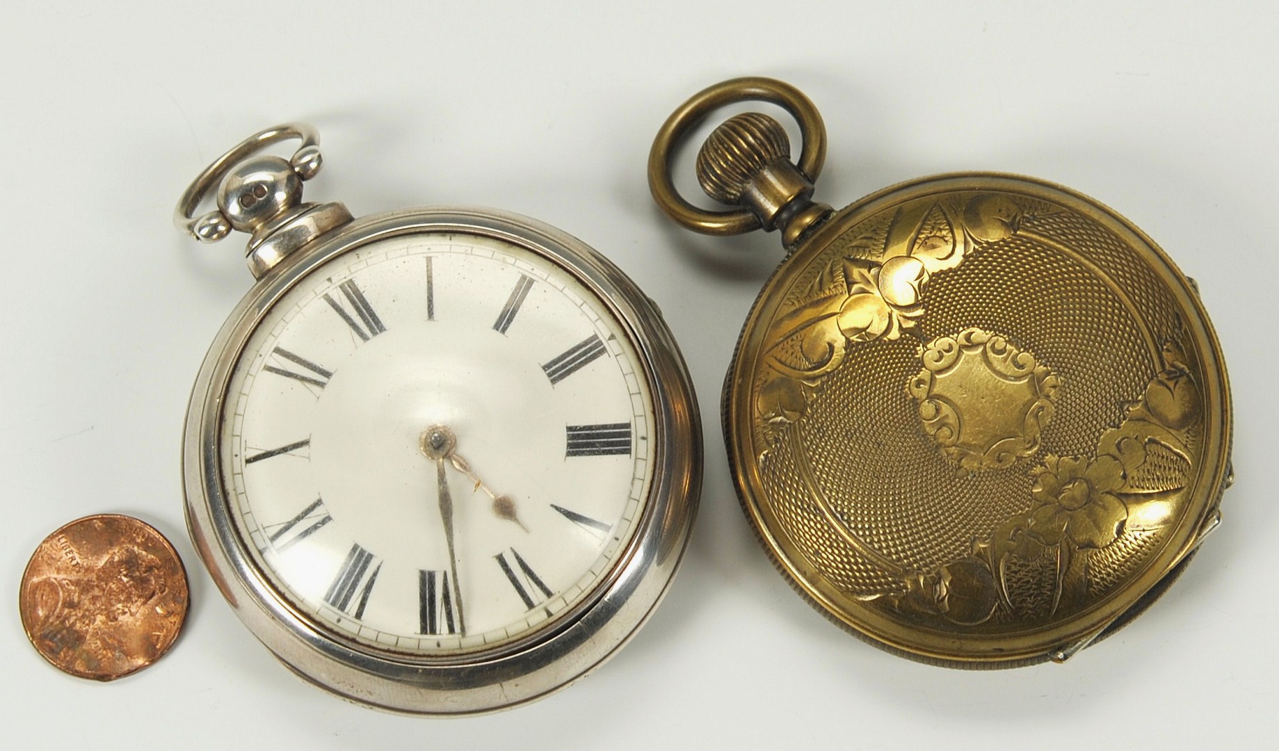 Lot 416: Two 19th Century Pocket Watches, Sterling & Plate