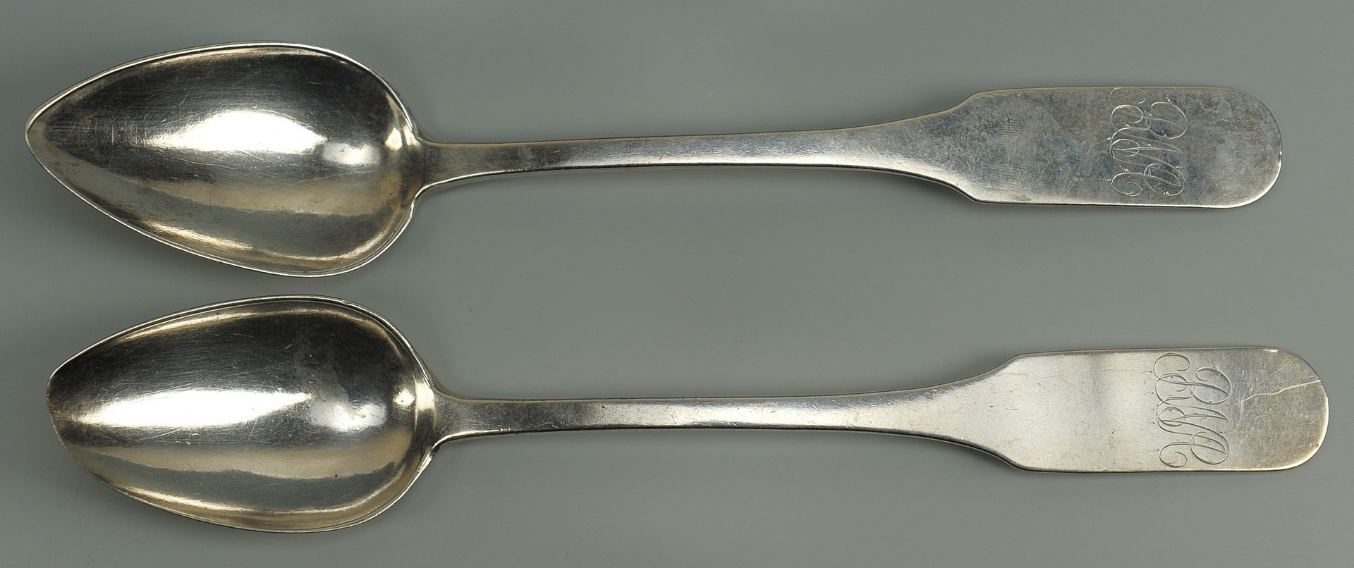 Lot 42: Two Nashville coin silver spoons, E. Raworth