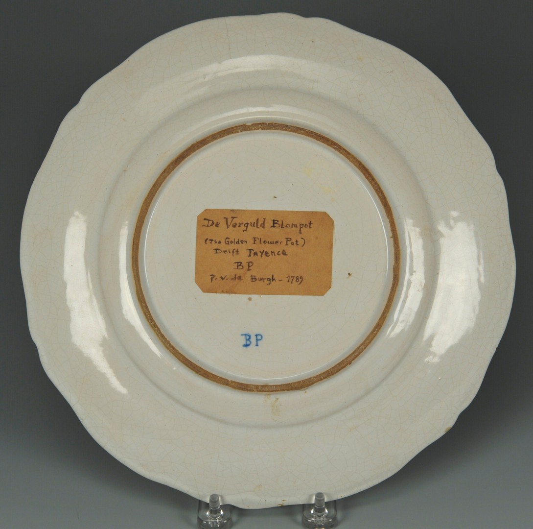 Lot 444: Polychrome Delft or Faience Armorial Plate