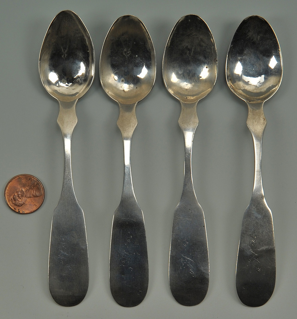 Lot 45: Four Nashville coin silver spoons, Paul Negrin