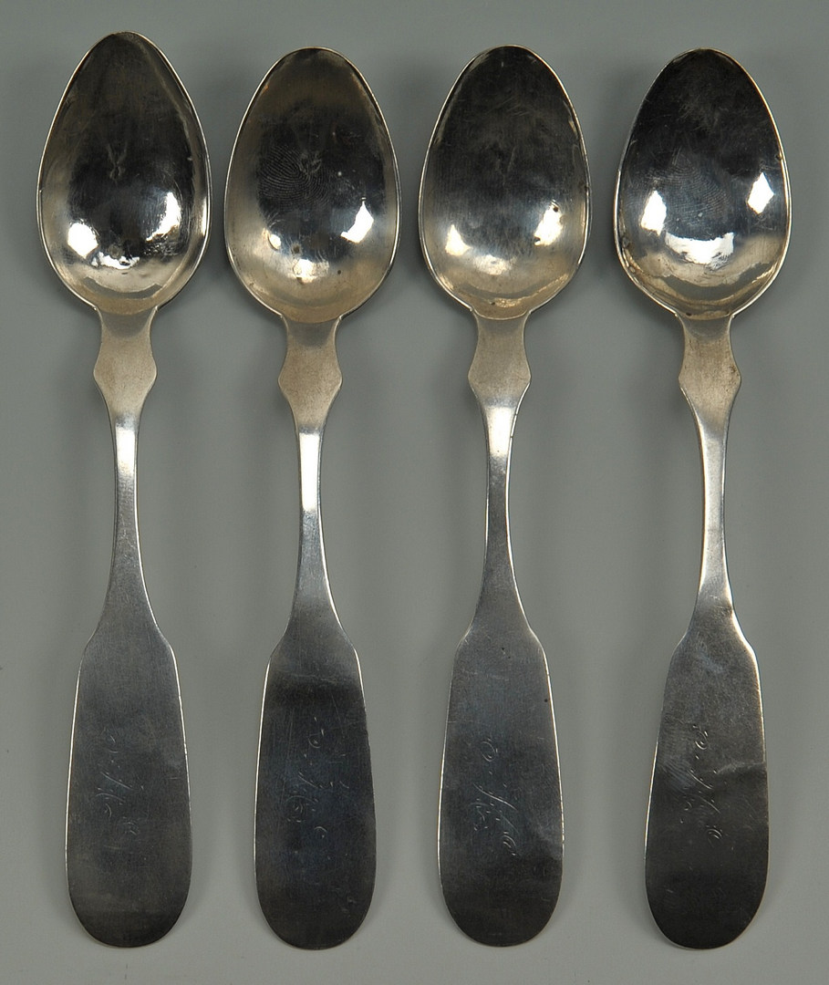 Lot 45: Four Nashville coin silver spoons, Paul Negrin