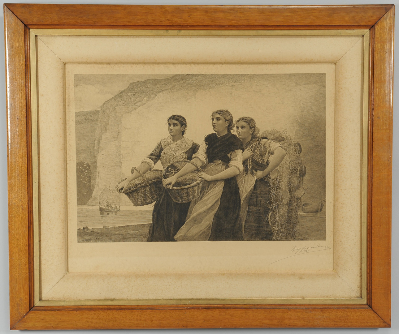 Lot 460: Winslow Homer etching, Teyssonnieres, A Voice From