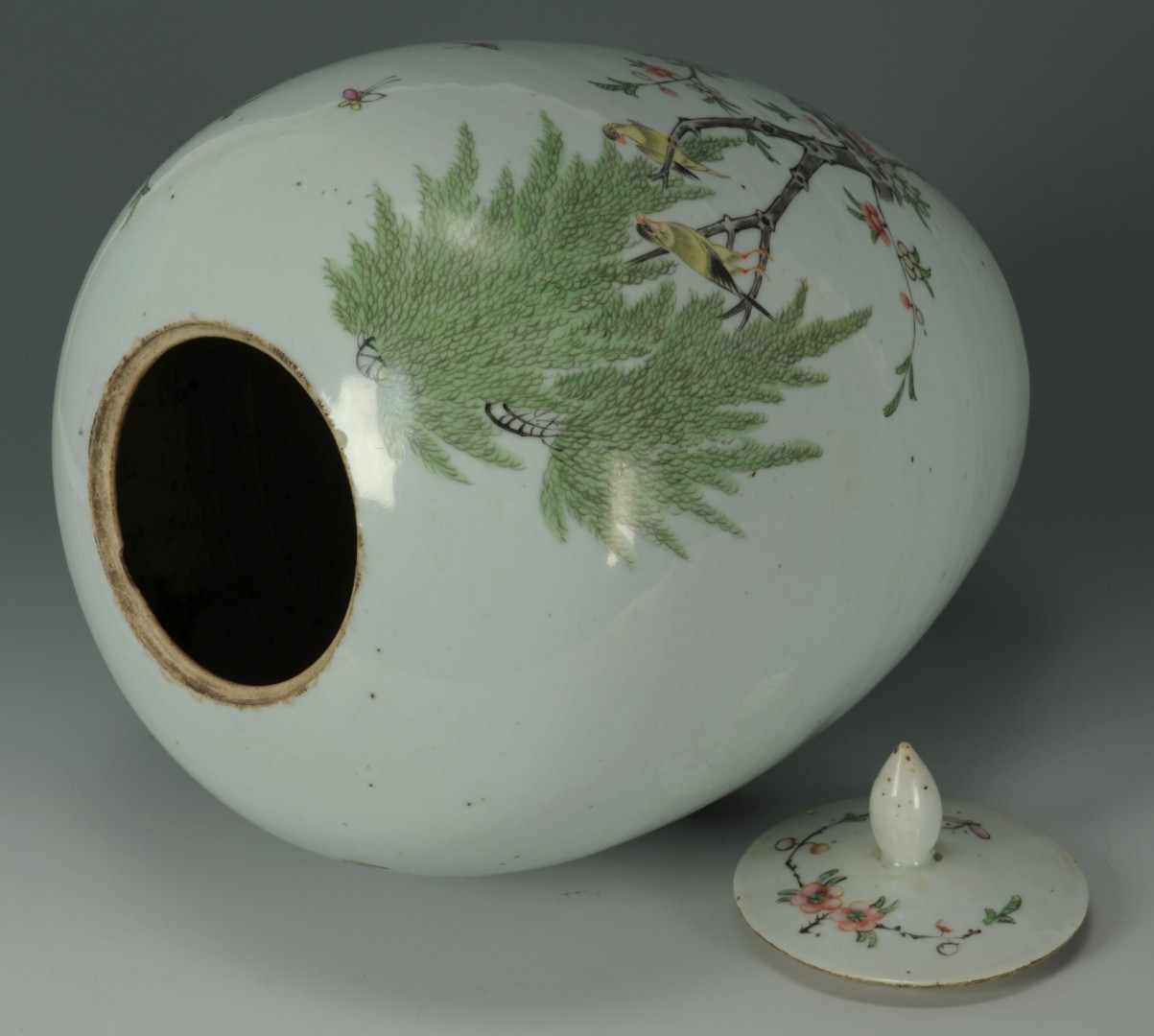 Lot 482: Chinese Famille Rose Jar & Temple Vase