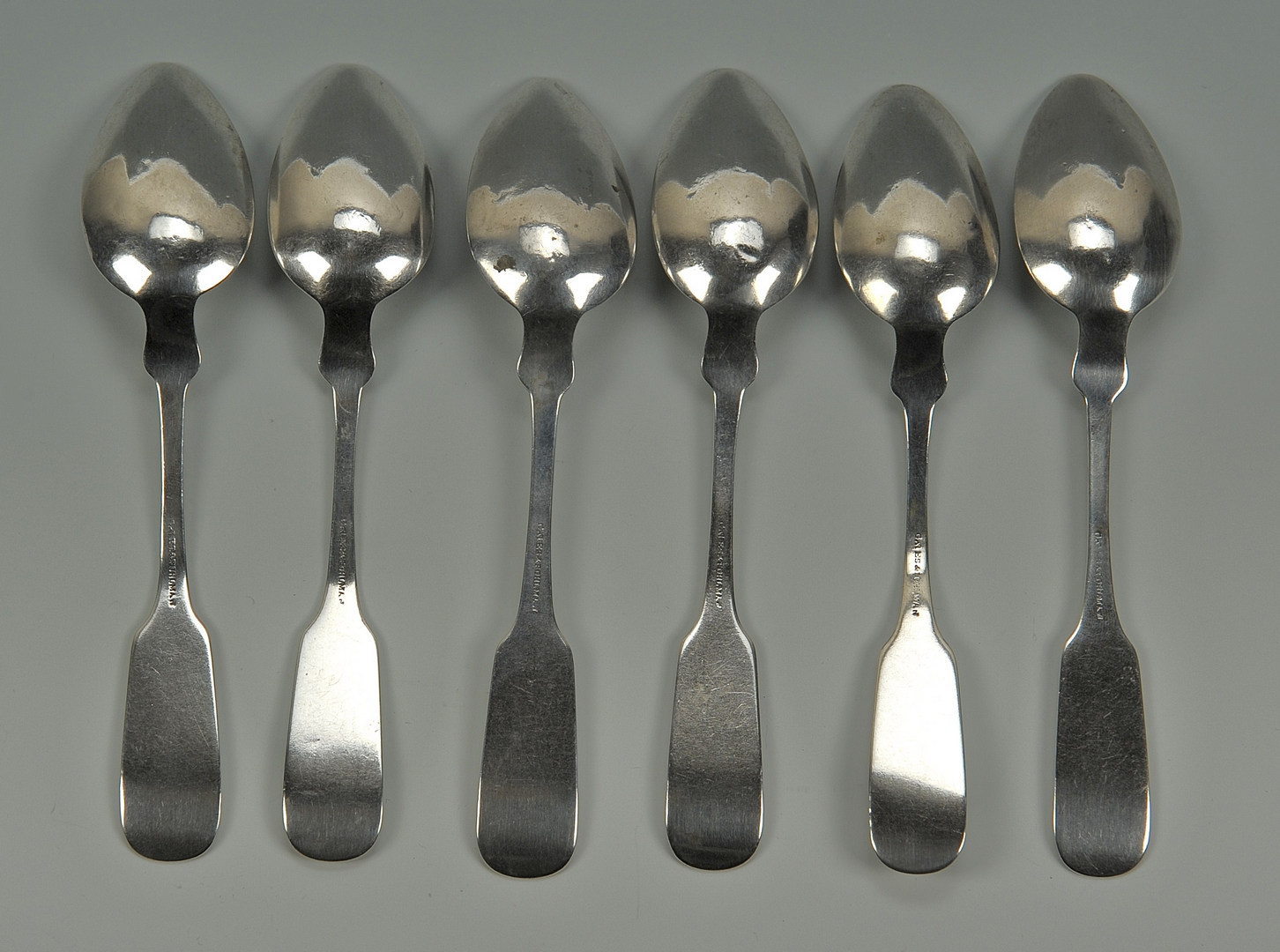 Lot 48: Six Nashville coin silver spoons, Gates & Pohlman