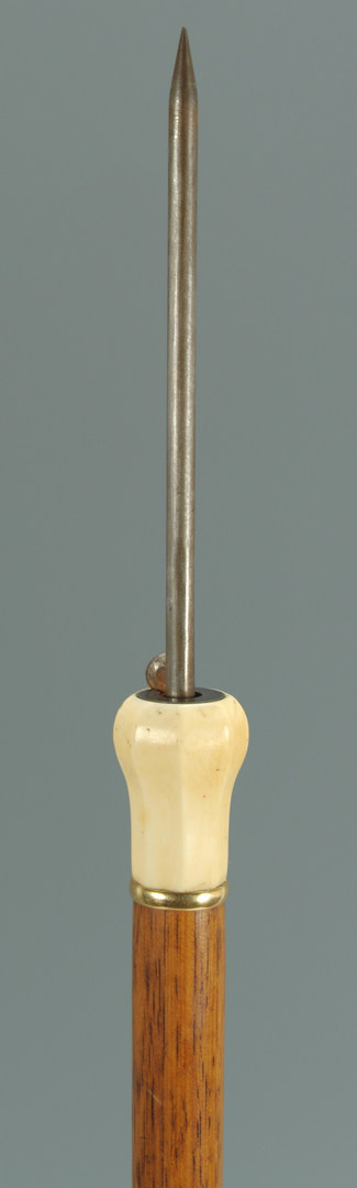 Lot 515: Rare Flick Stick Cane with Ivory Handle