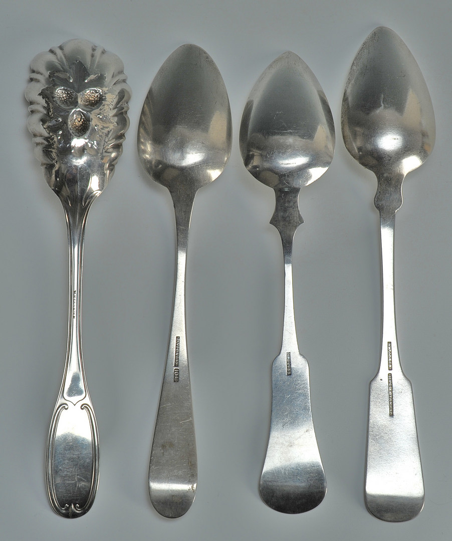 Lot 51: Four coin silver spoons of Southern interest