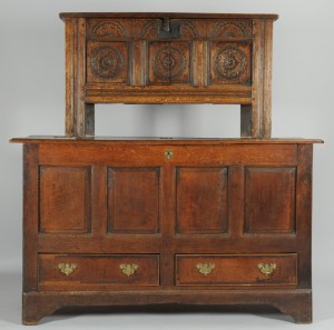 Lot 541: 2 English Oak Coffer Chests or Blanket Chest