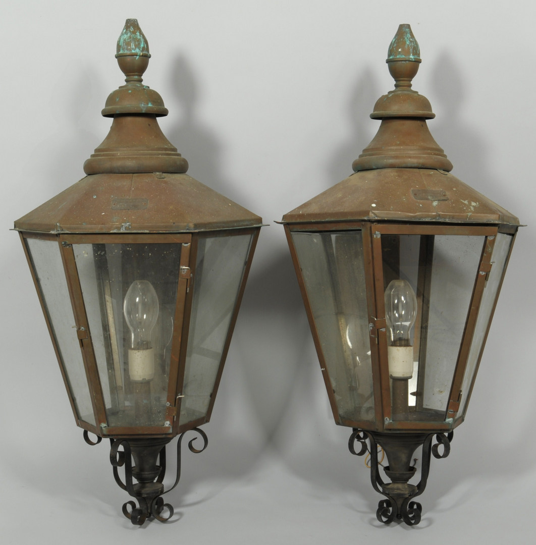 Lot 568: 2 Large Copper Lanterns, Kahalley of Alabama