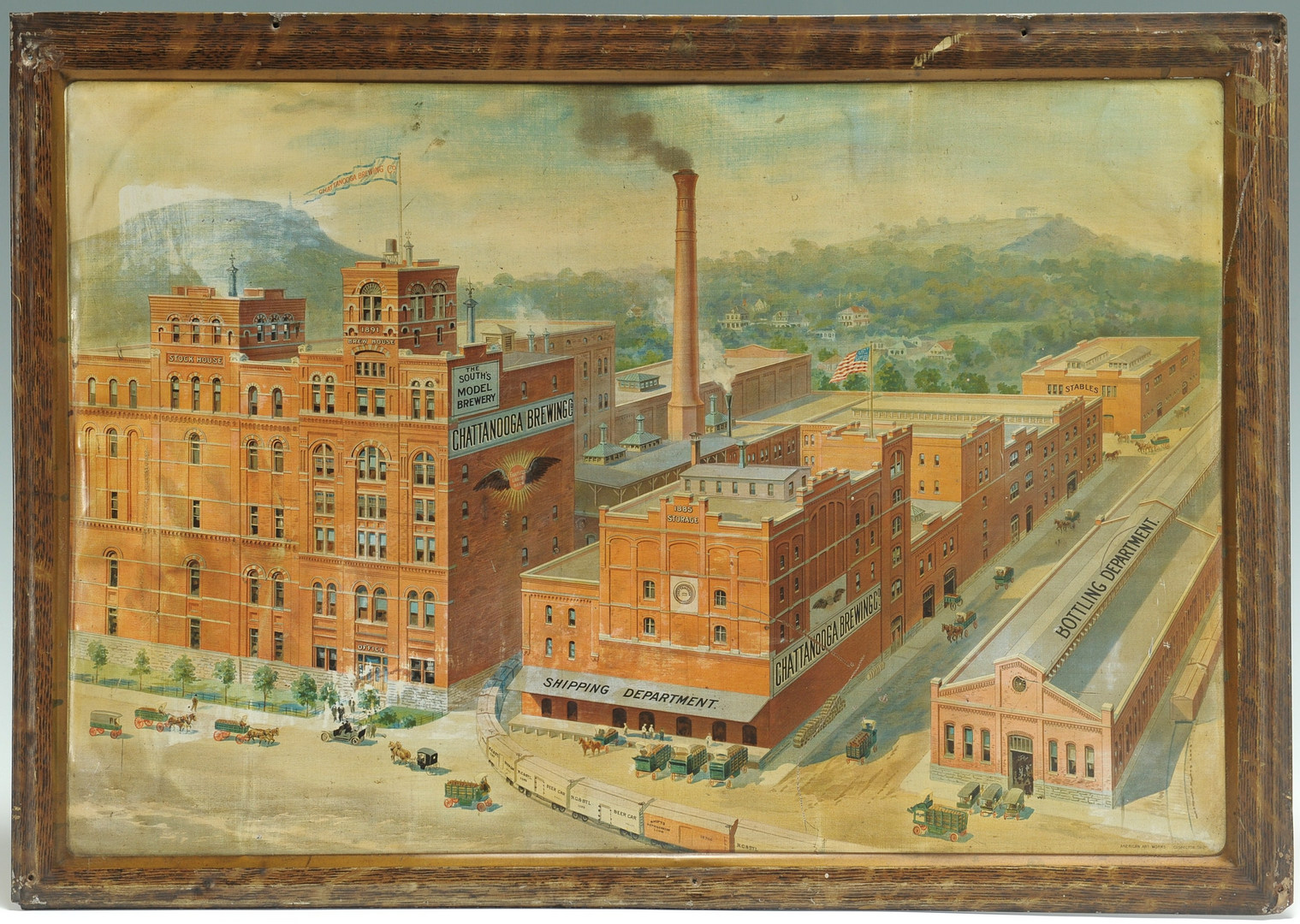 Lot 569: Chattanooga Brewing Company Ad Sign on Tin