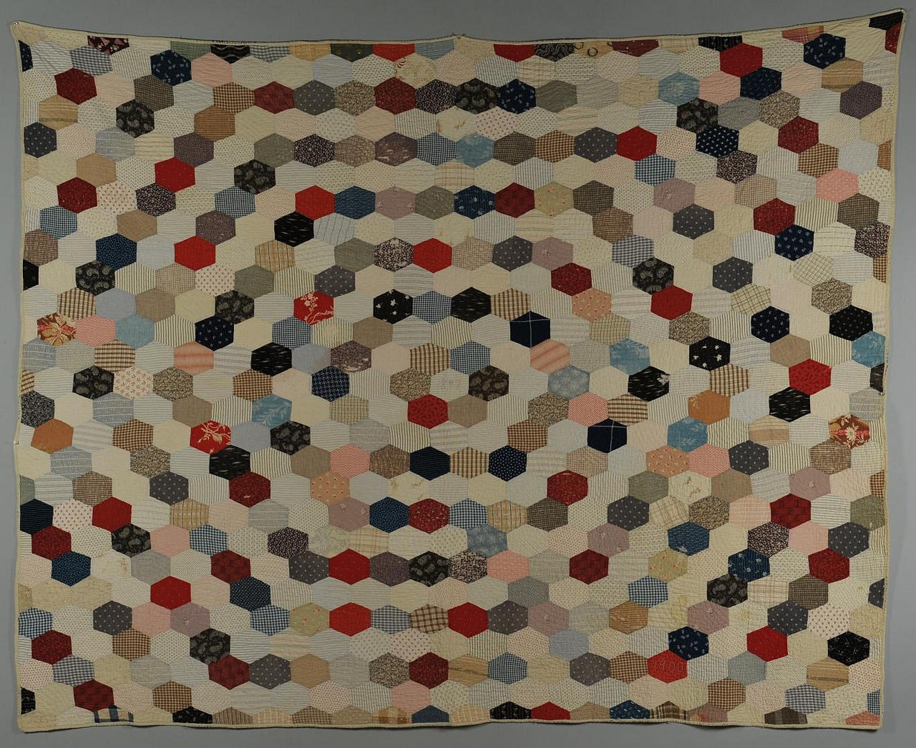 Lot 582: 2 SC Quilts, Hexagonal Block Pattern & Crib