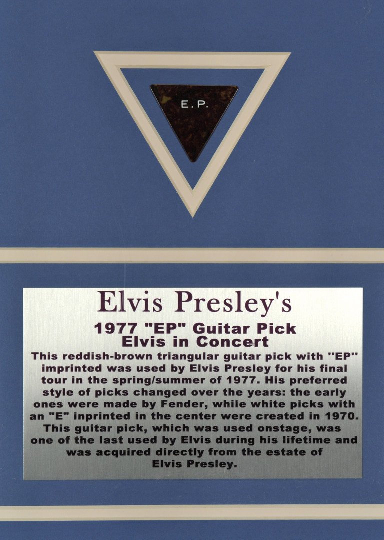 Lot 596: Elvis Presley used 1977 Guitar Pick