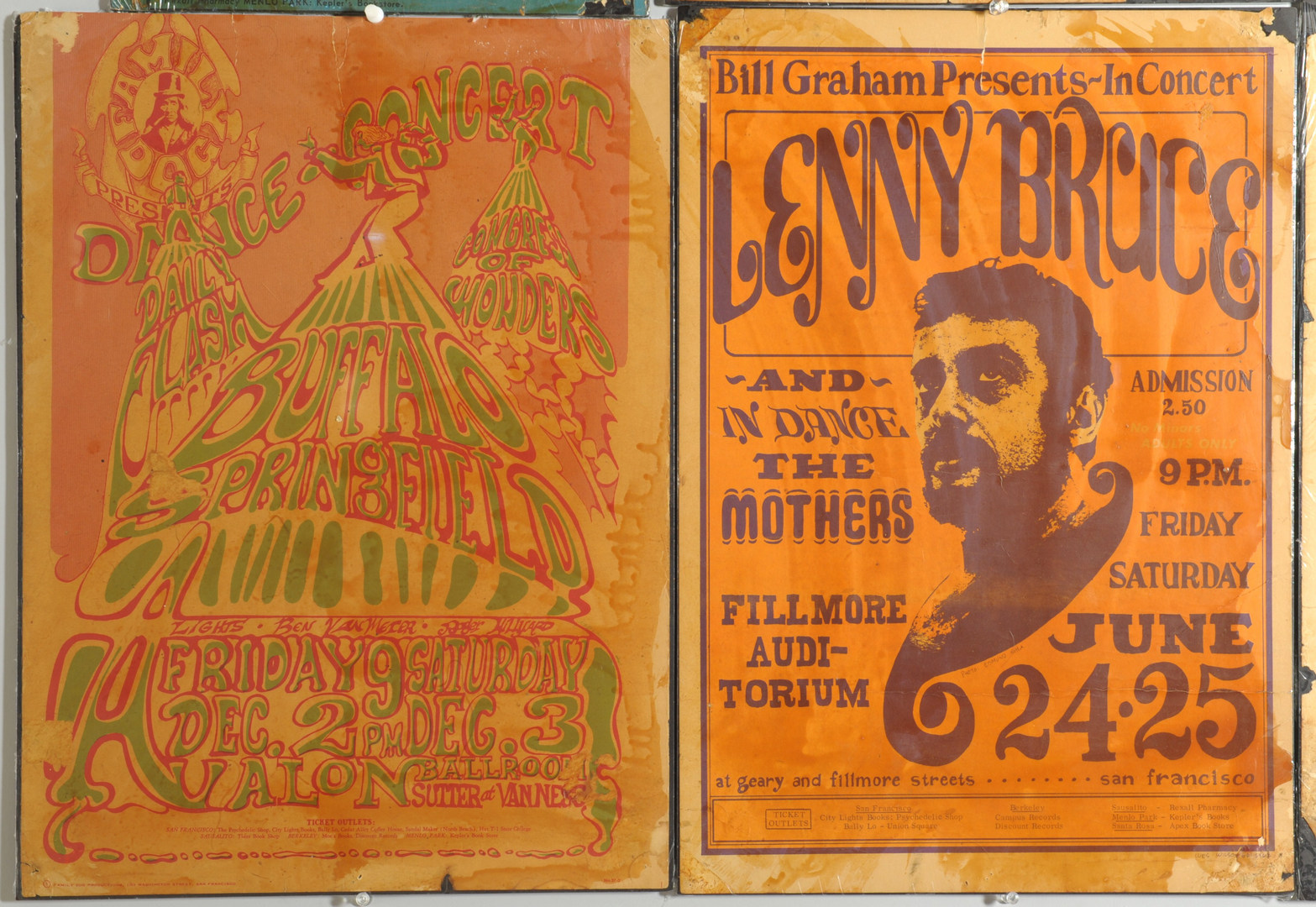 Lot 599: Six 1960s Era Concert Posters