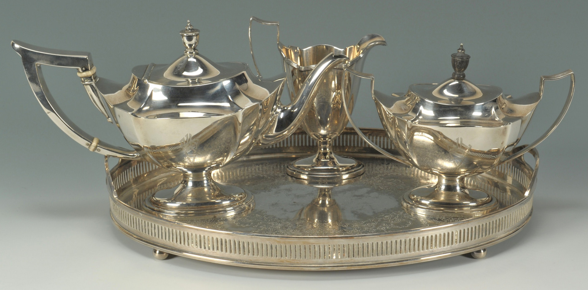 Lot 59: Gorham Plymouth Sterling Tea Service