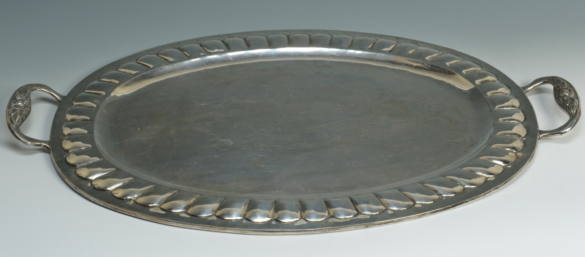 Lot 66: Mexican silver tea service and tray, 15 lbs