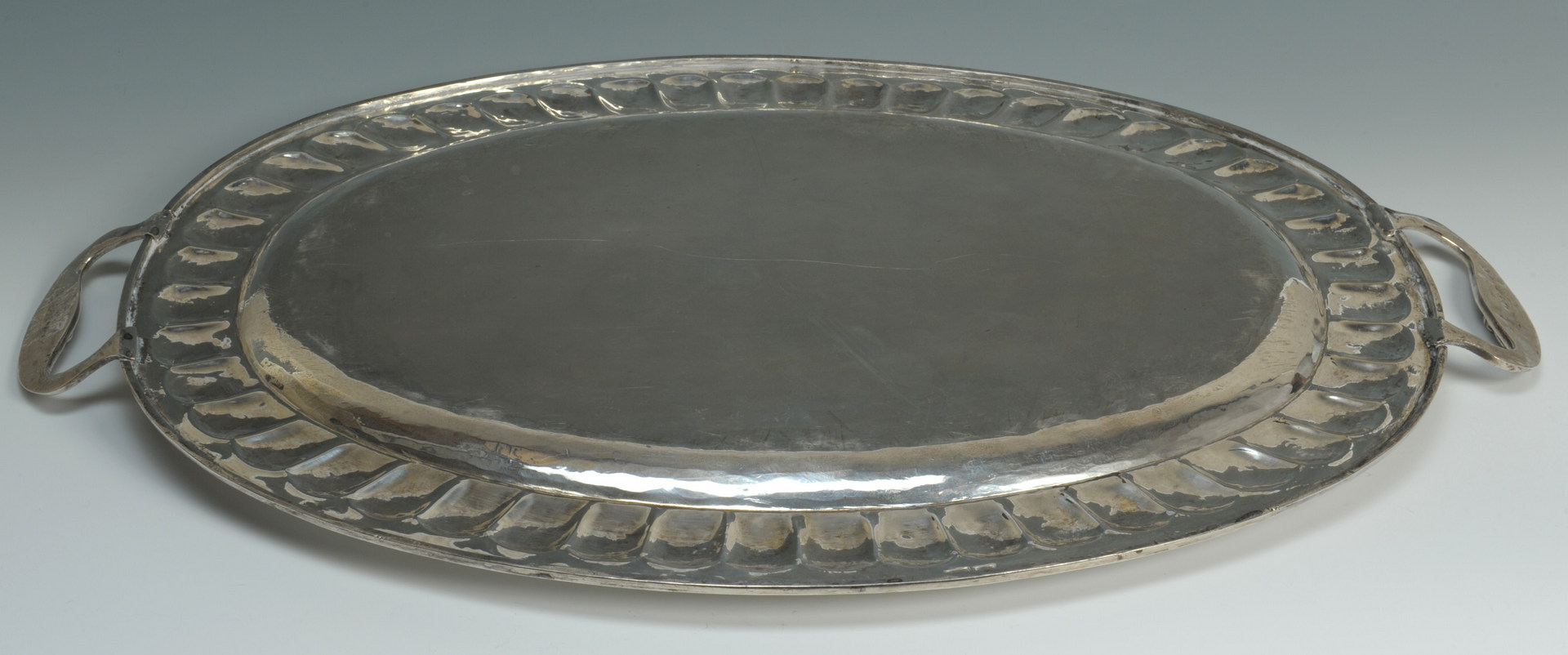 Lot 66: Mexican silver tea service and tray, 15 lbs
