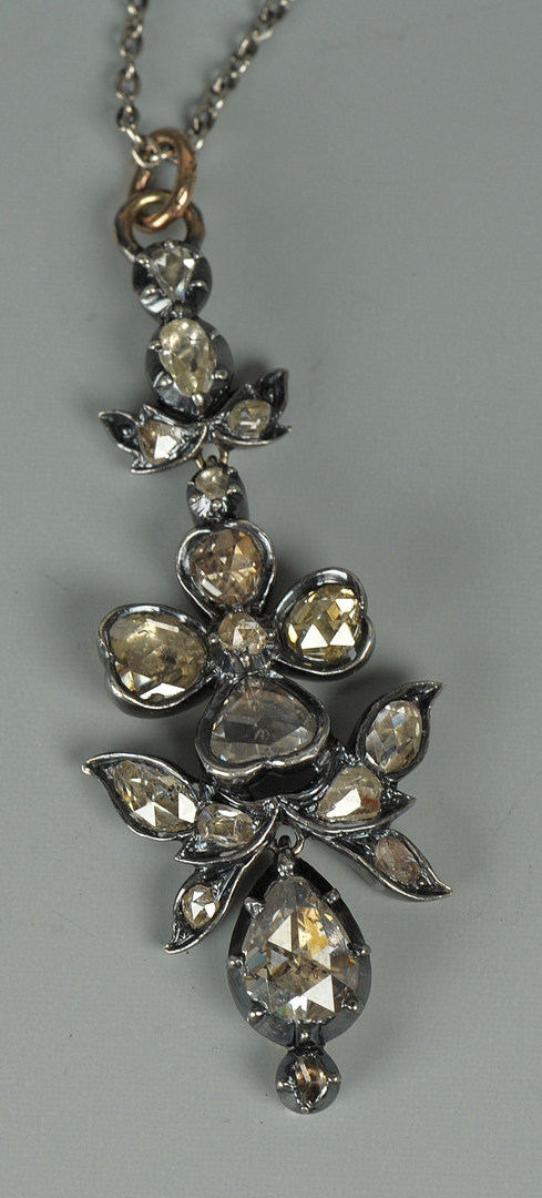 Lot 73: Victorian Diamond Flower Pendant
