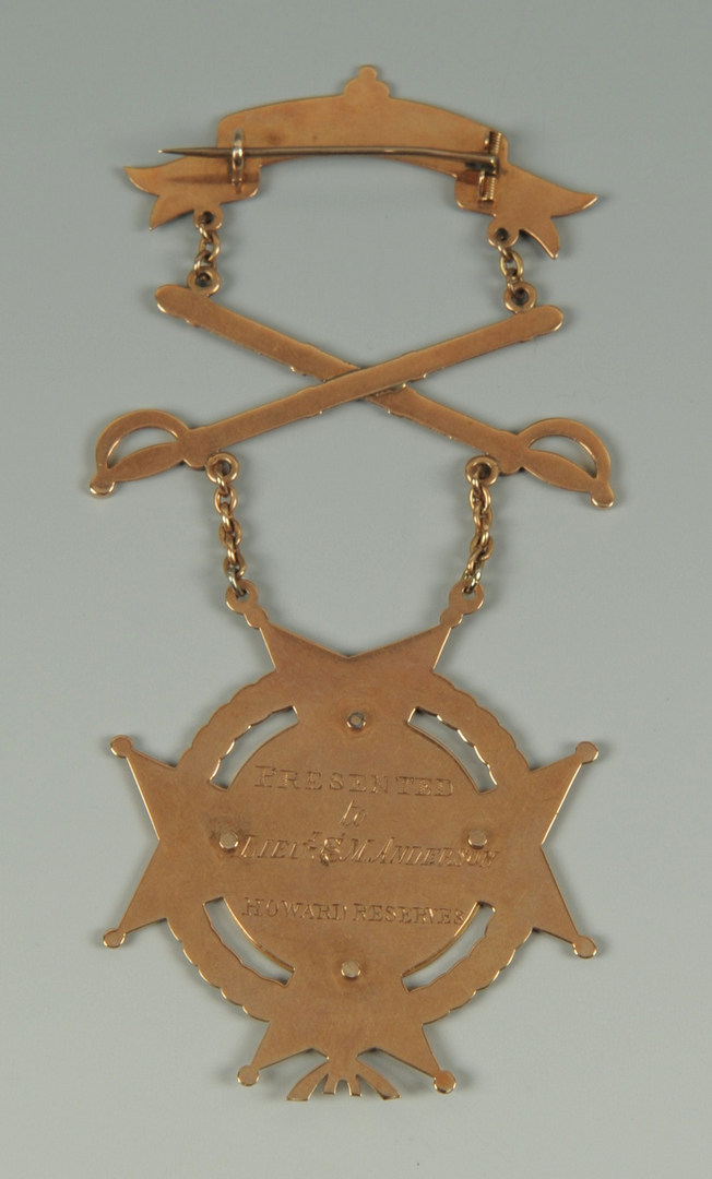 Lot 75: Howard Reserves (TN) Medal, 19th c., 10K