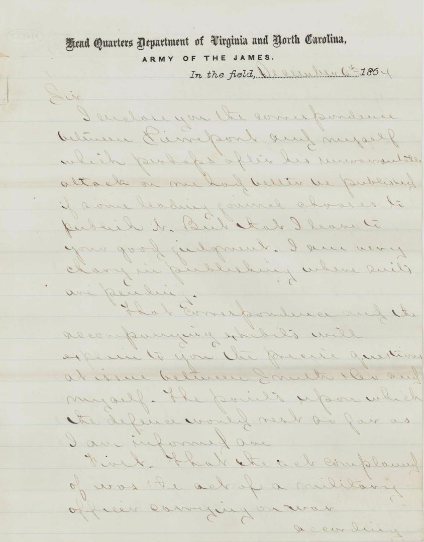 Lot 81: General Benjamin Butler Civil War Letter Archive