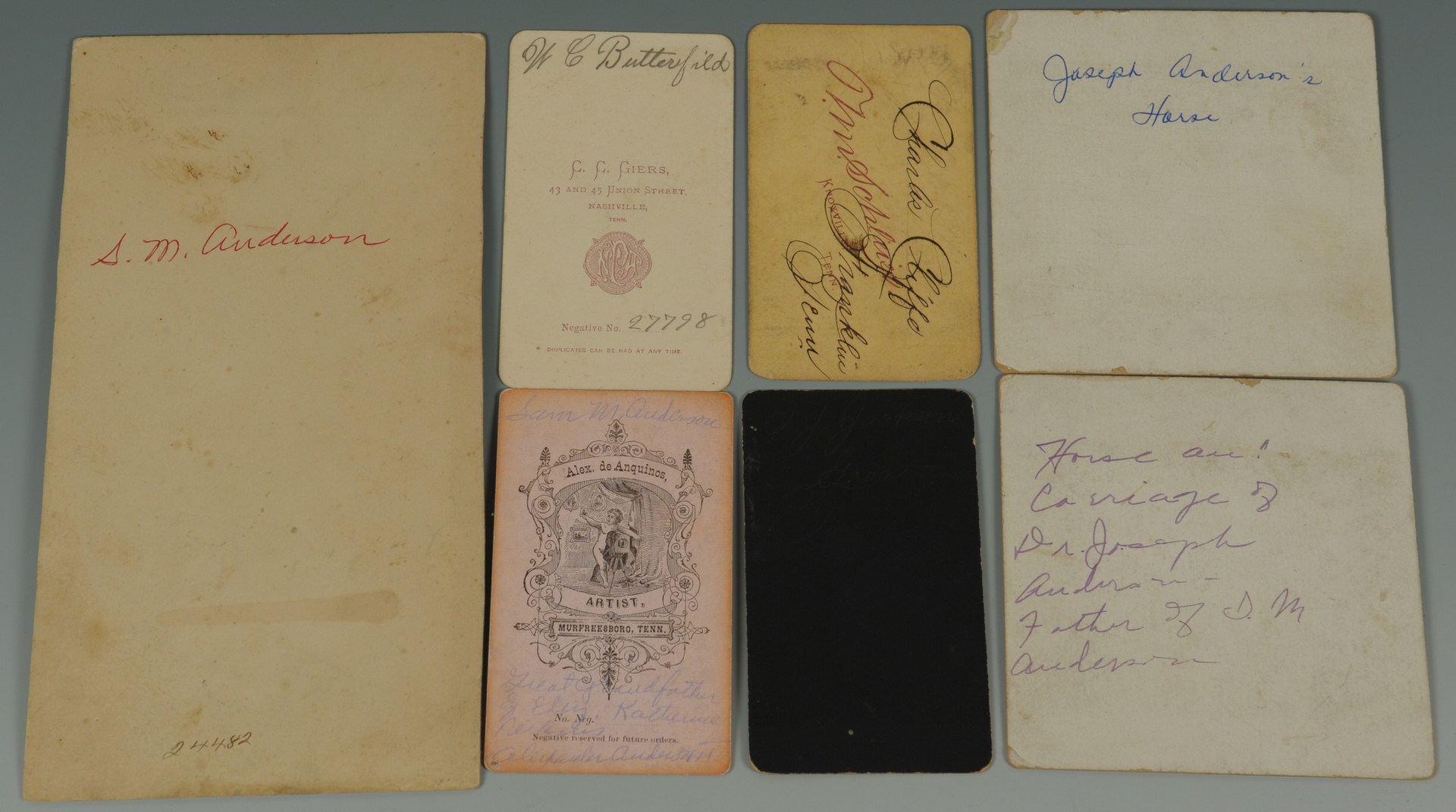 Lot 92: Wilson County Tenn. Archive, Anderson family