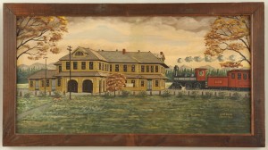 Lot 95: L&N Train Depot Oil on Canvas