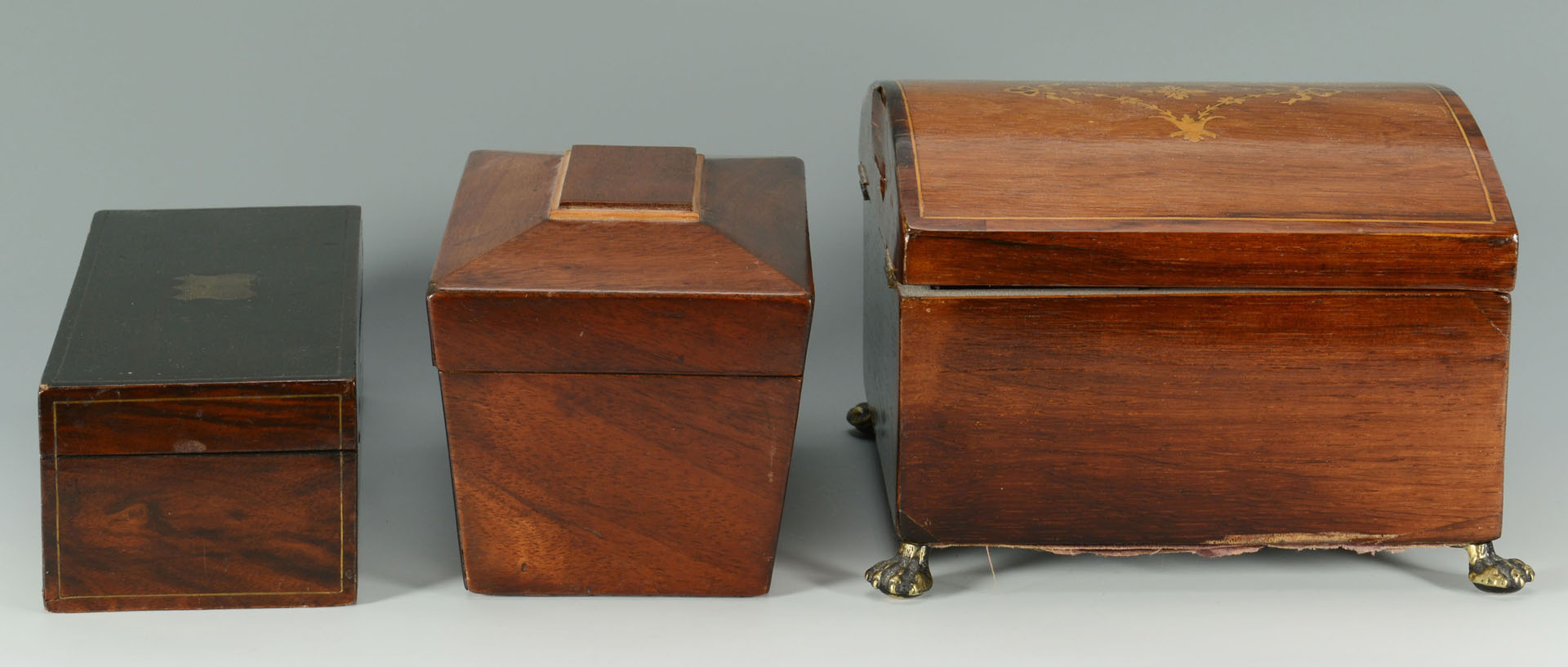Lot 126: Grouping of 3 Desk Storage Boxes, inlaid