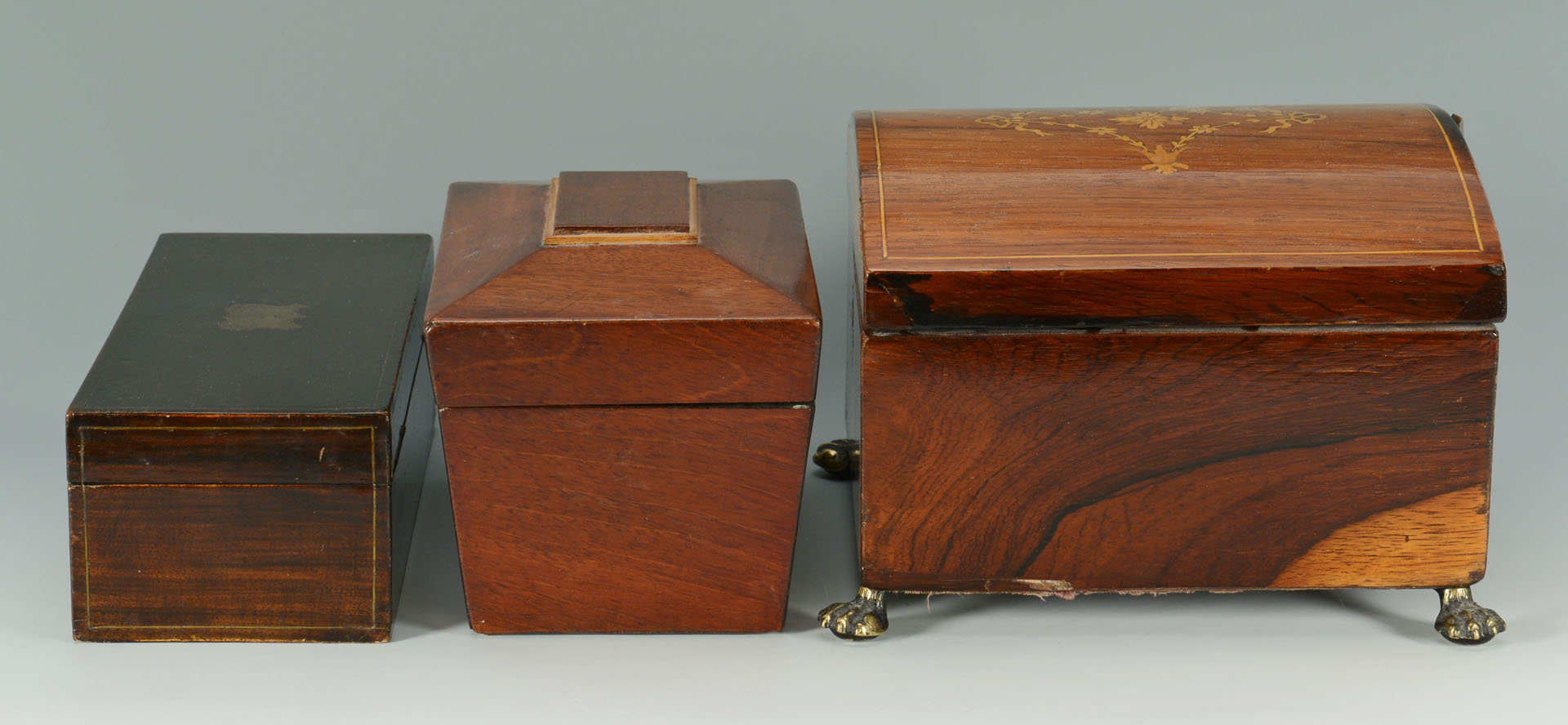 Lot 126: Grouping of 3 Desk Storage Boxes, inlaid