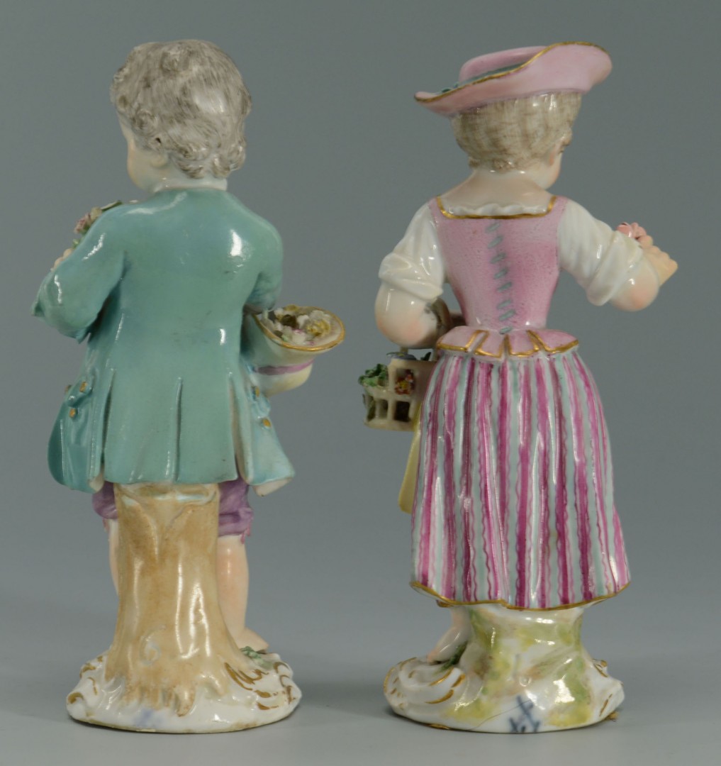 Lot 132: 2 Meissen Porcelain Figures, Girl & Boy