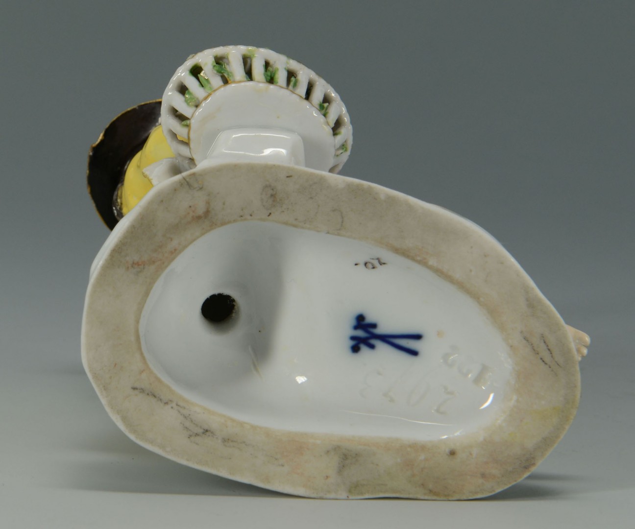 Lot 134: Meissen Porcelain Figure of Man w/ Rooster
