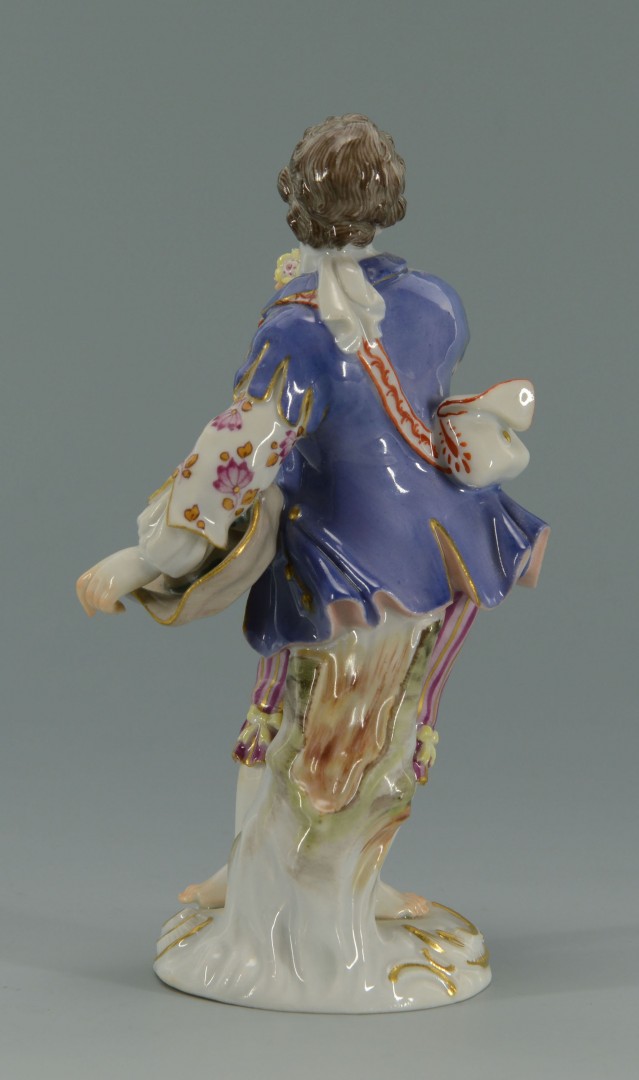 Lot 135: Meissen Porcelain Figure of Man Holding Flower