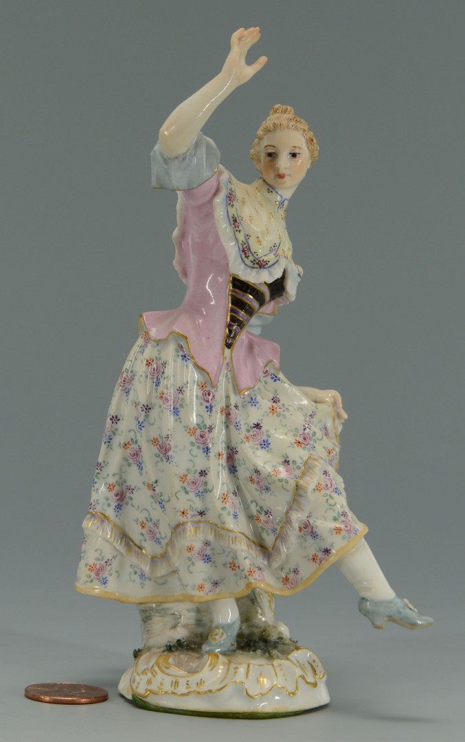 Lot 136: Messien Porcelain Figure of Dancing Lady