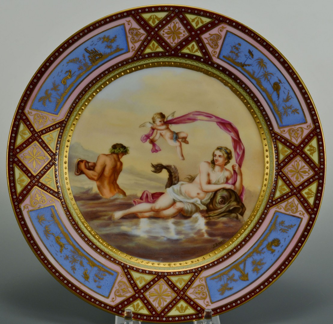 Lot 141: Royal Vienna Classical Nudes Urn & Plates, 3